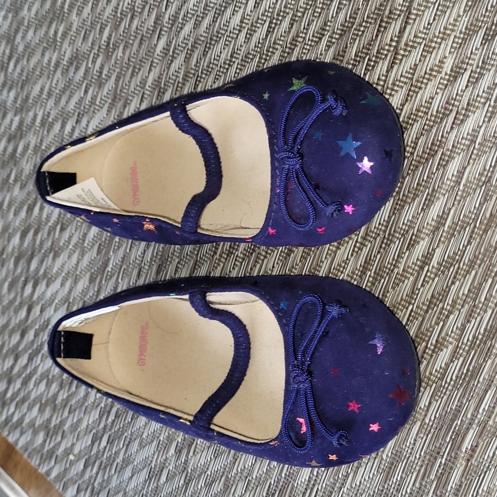 Size 7 Girls Gymboree Navy Blue With Stars Dress Shoes